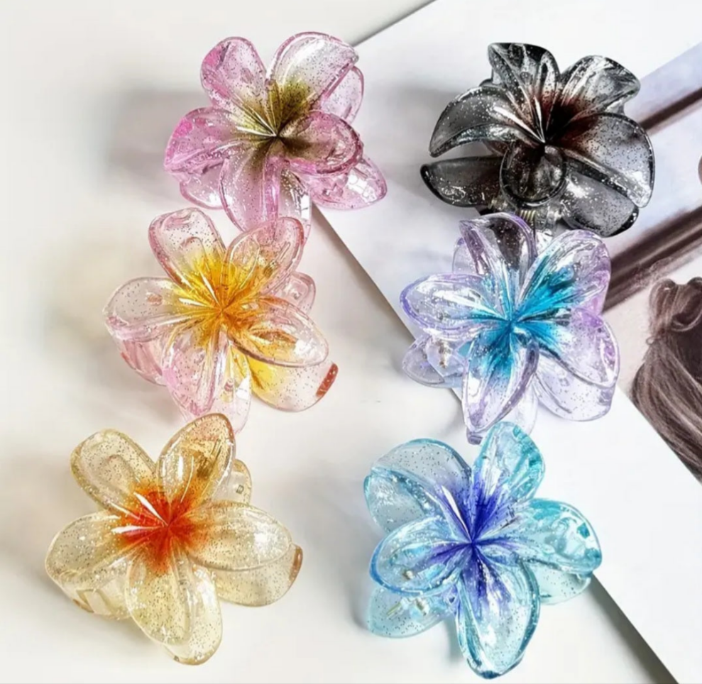 Beach Flower Hair Clips (6 pcs)
