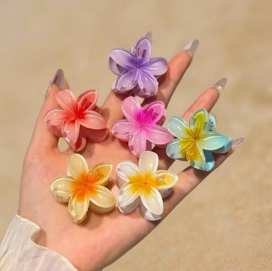 Gradient Flower Hair Clips (6 pcs)