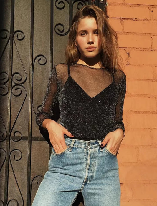 Midnight Glow Shimmer Top